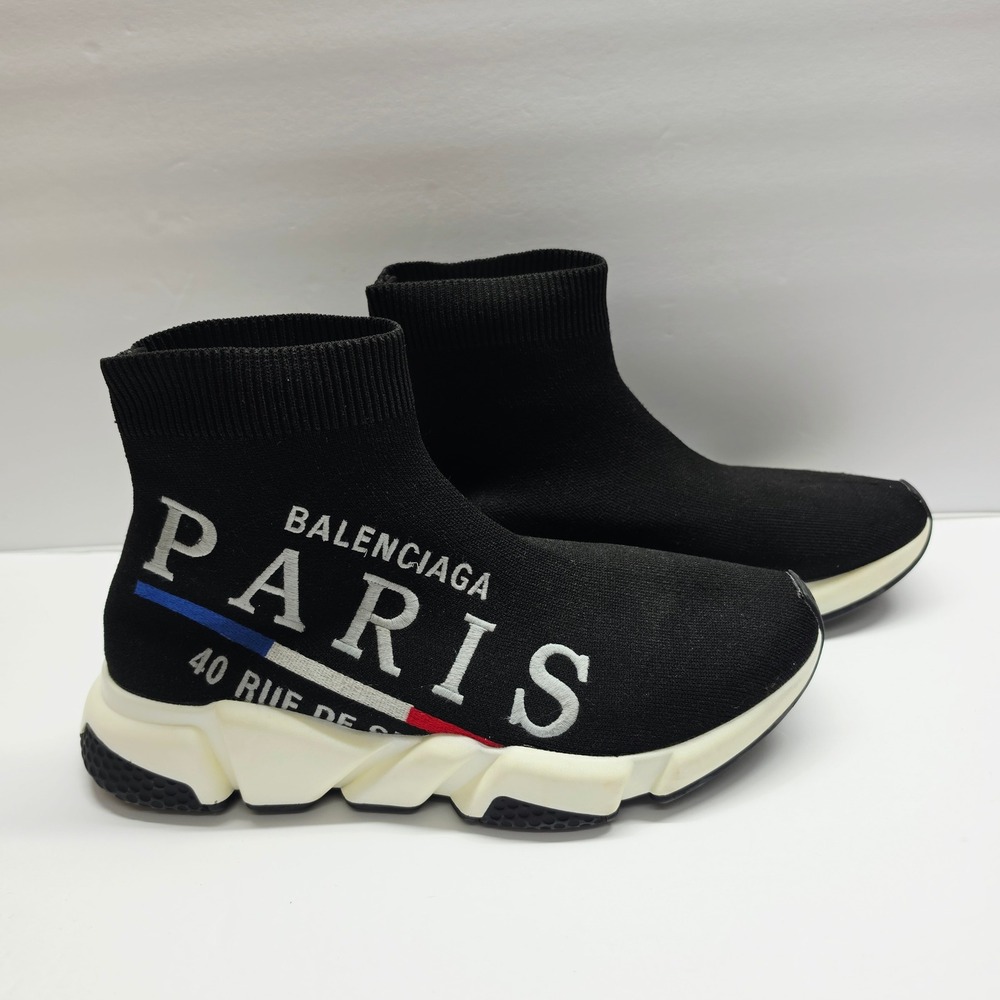 Balenciaga Speed Trainer Men 10 Black Paris 40 Rue De Sevres Sock Sneaker Rare